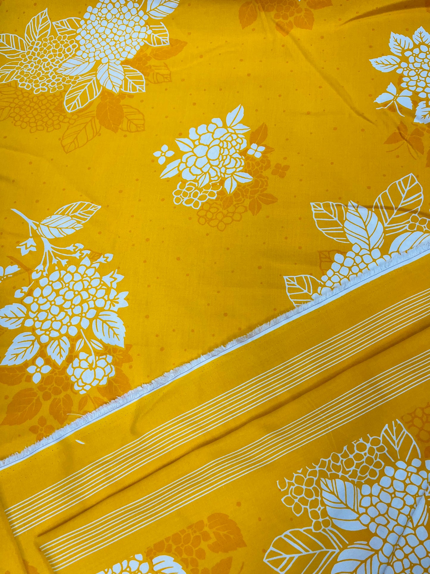 Sunshine Yellow Floral Cotton Fabric