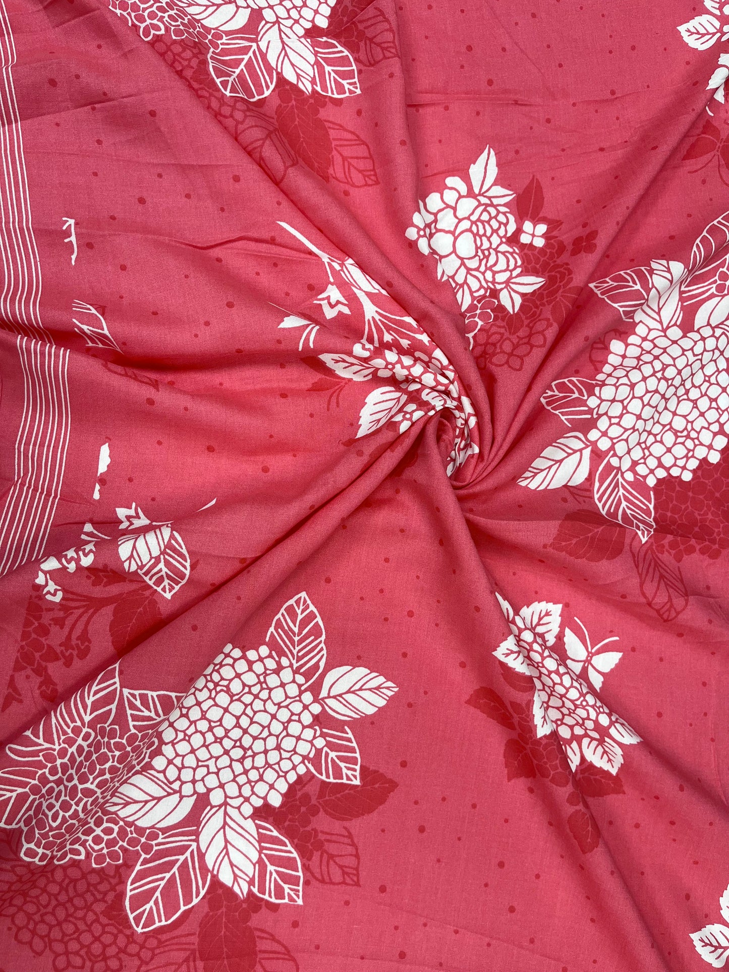Rose Pink Floral Print Cotton Fabric