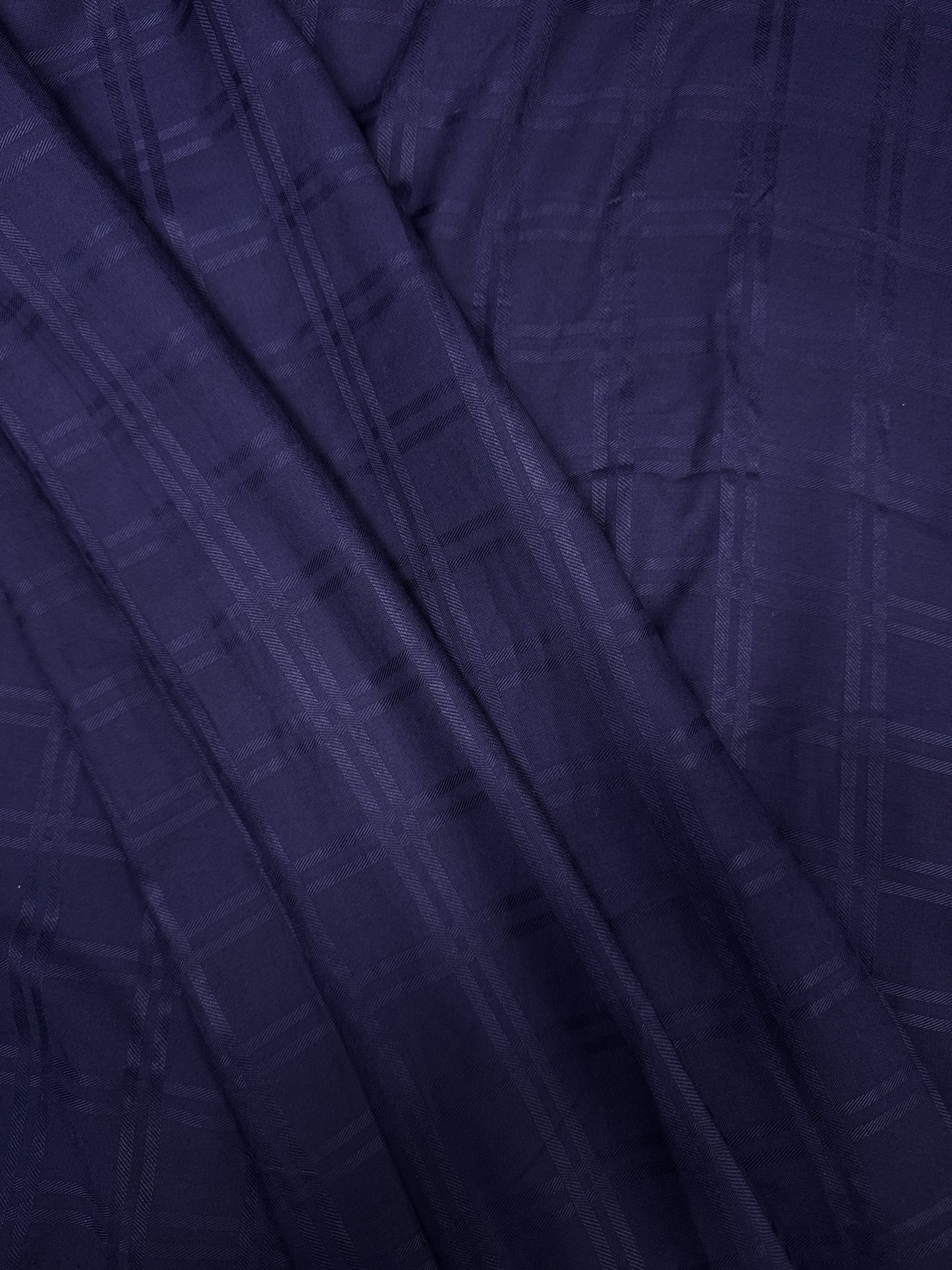 Dark Navy Modal Rayon Self Suit with Green Stripe Mal Cotton Dupatta