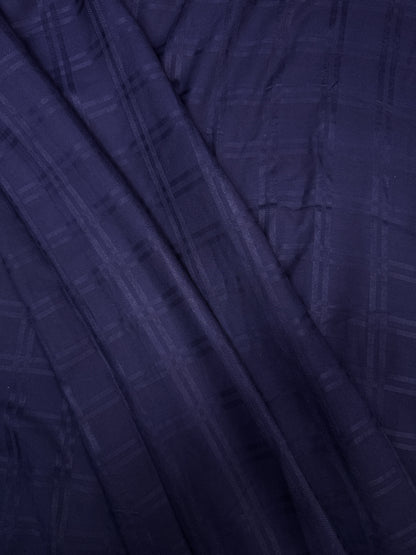 Luxury Modal Rayon Self Suit Fabric in Dark Navy Check Design