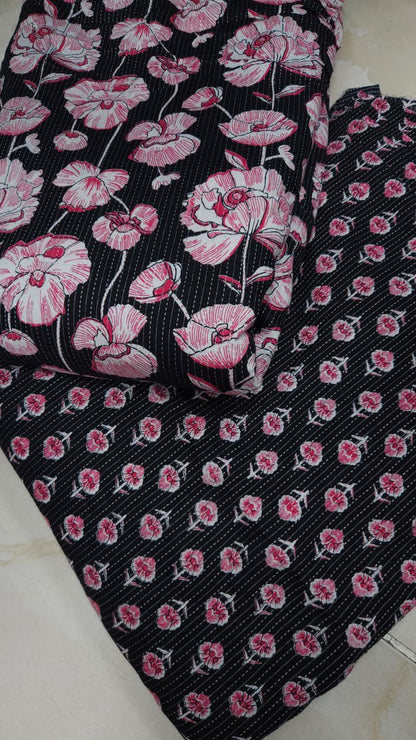 100% Cotton with kantha work suit