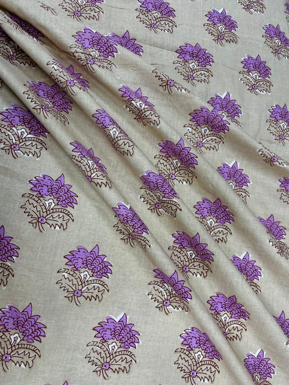 Violet Floral Cambric Cotton
