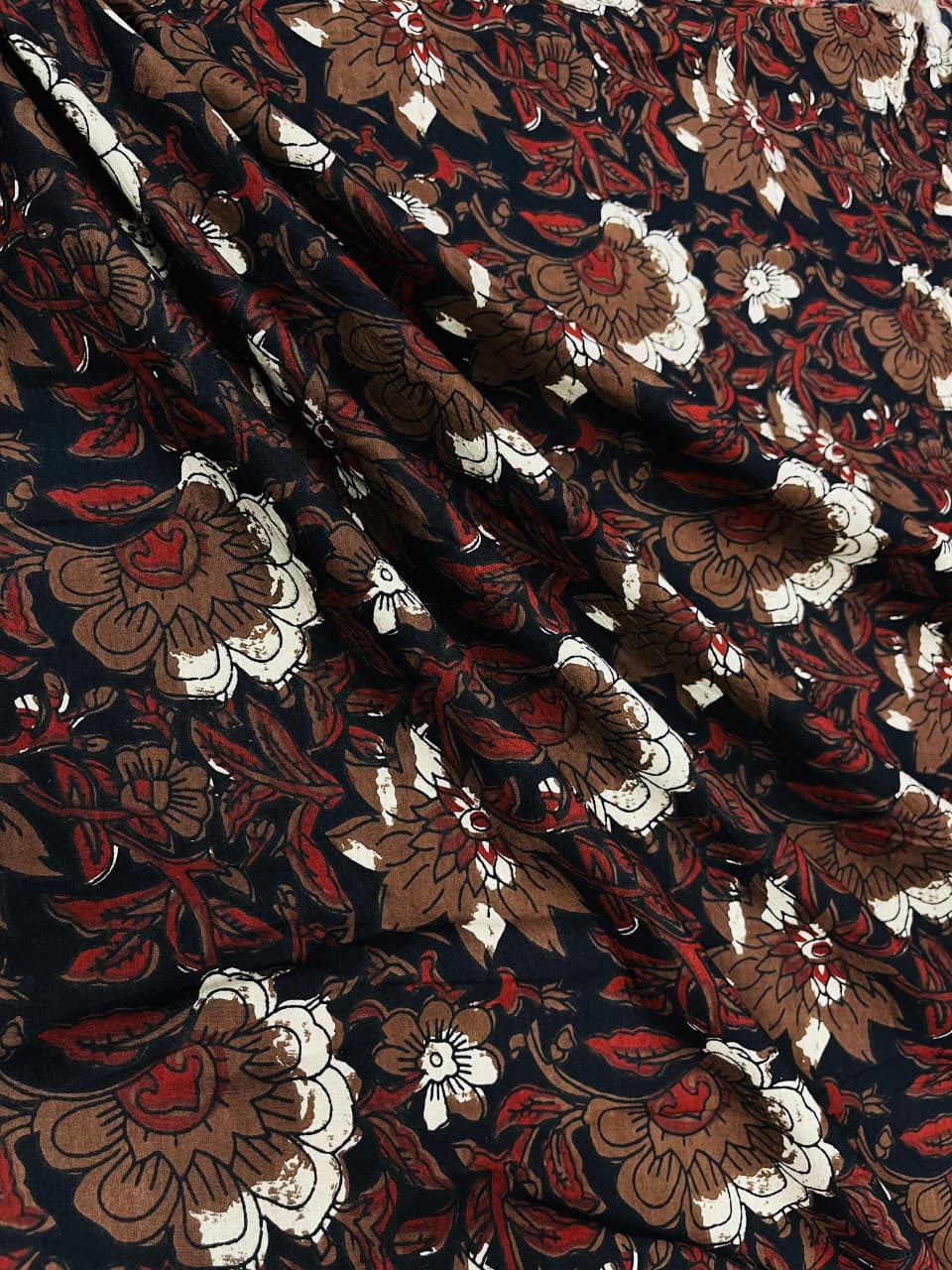 Cambry Brown Floral Cambric Cotton
