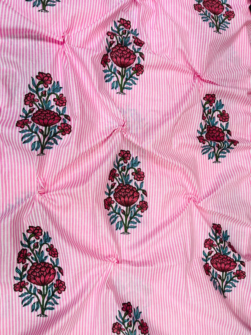 Stripe Gulab Cambric Cotton