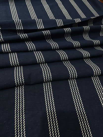 Black Multi Striped Printed Linen