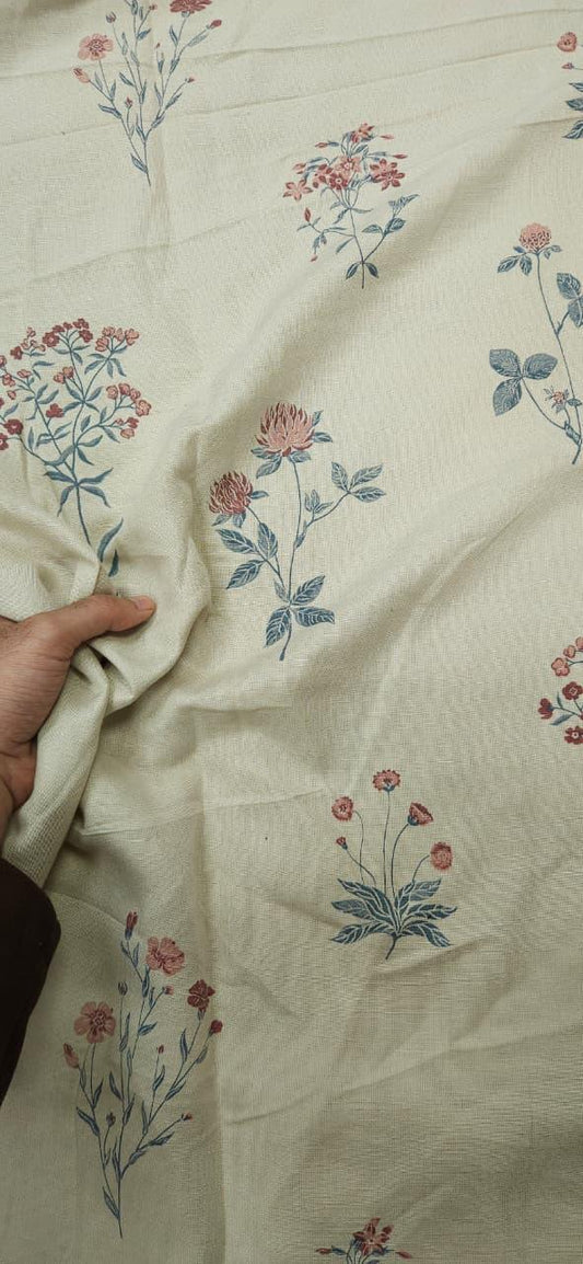 Rose Stem Printed Linen