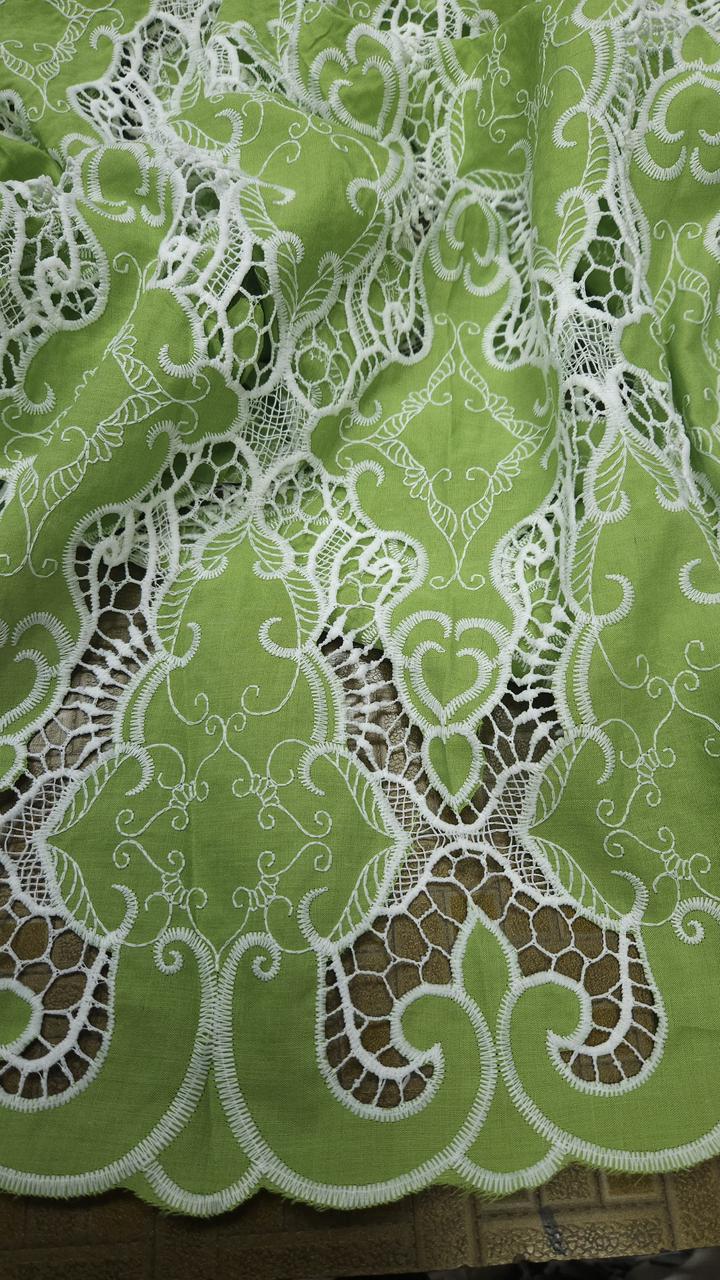 Emerald Garden Imported Schiffli Fabric