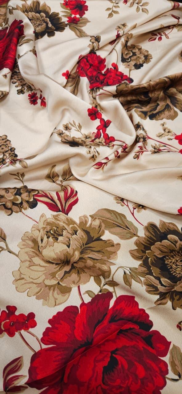 Vintage Floral Armani Satin Fabric