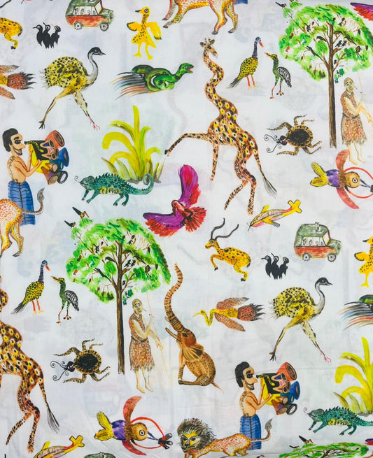 Safari Story Poplin Baby Print