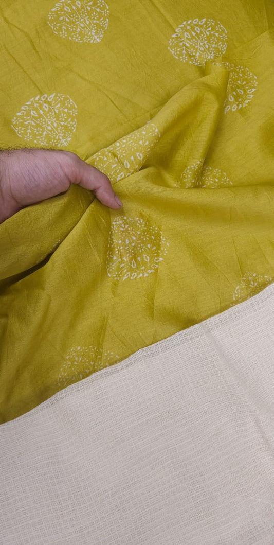 Sunshine Yellow Chanderi Butta Suit with dupatta
