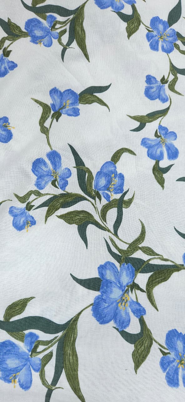 European Summer Bloom Printed Linen