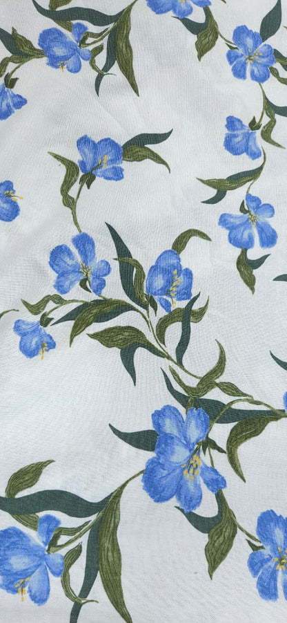 European Summer Bloom Printed Linen