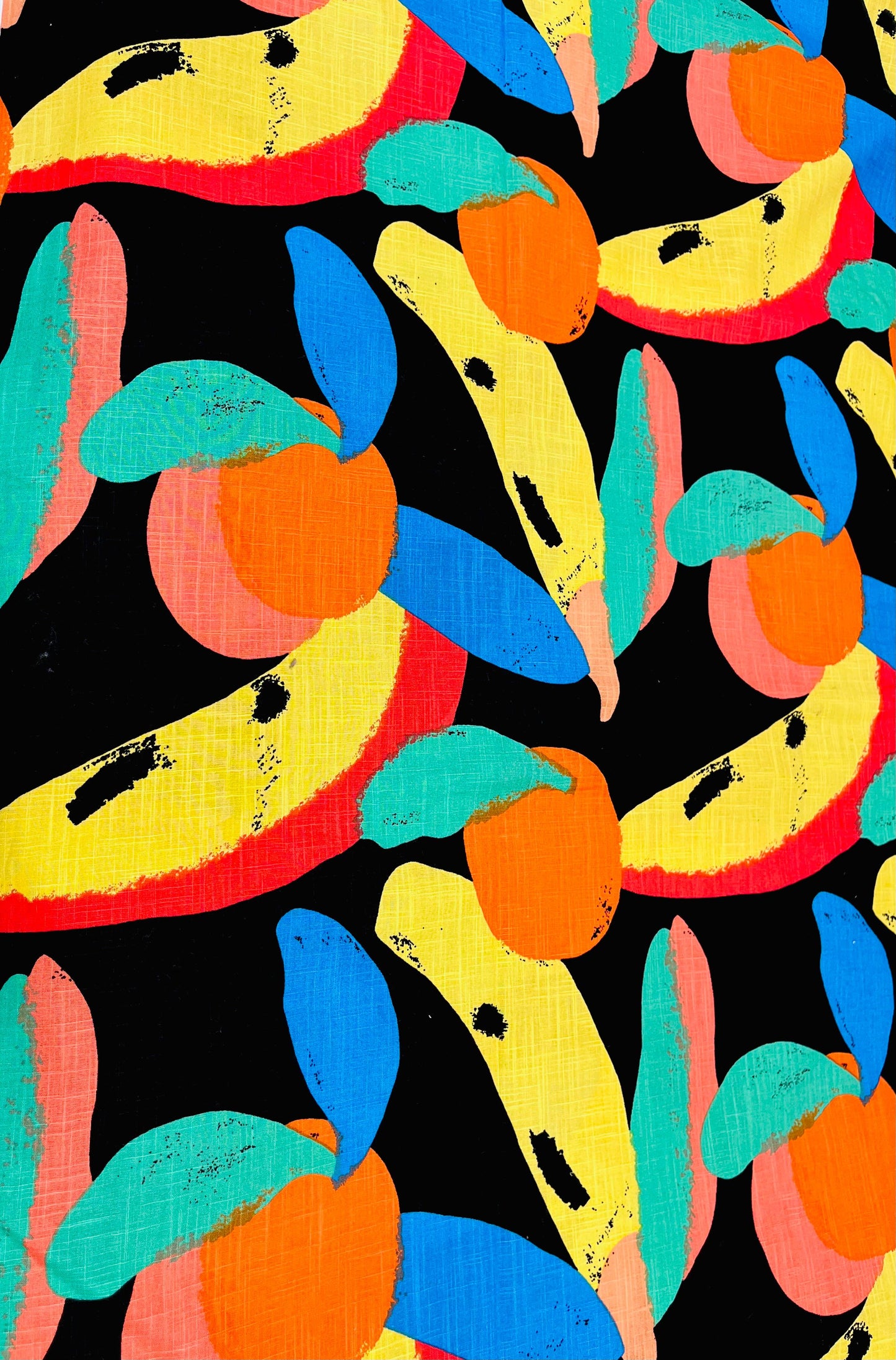 Tropical Toucan Print Linen Fabric