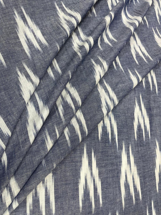Slate Grey Ikat Cotton Fabric