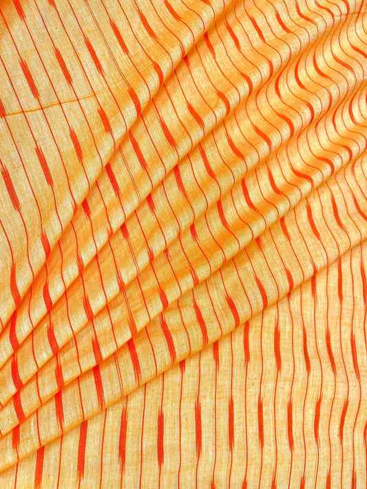Sunset Orange Ikat Cotton Fabric