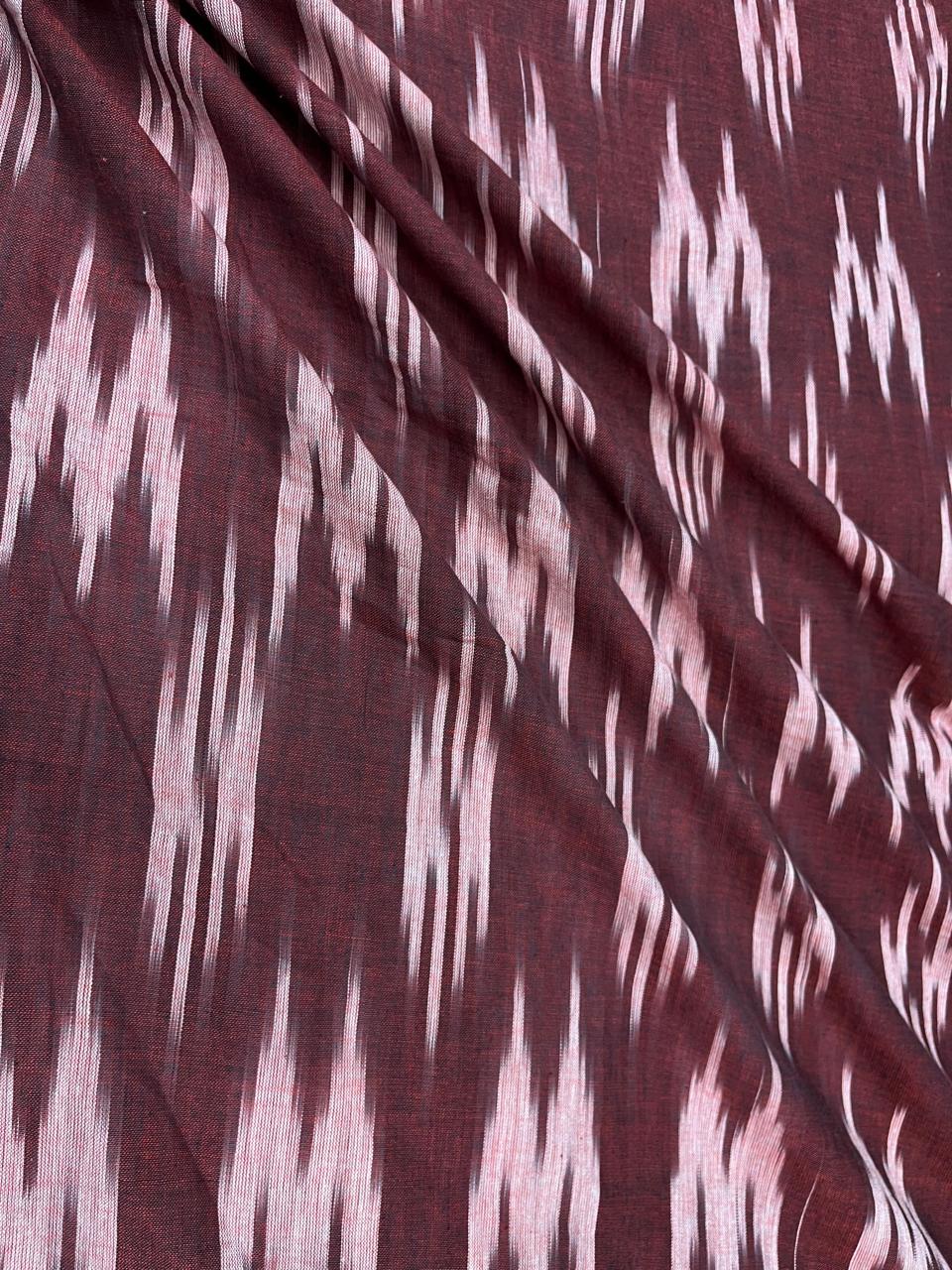 Burgundy Ikat Cotton Fabric