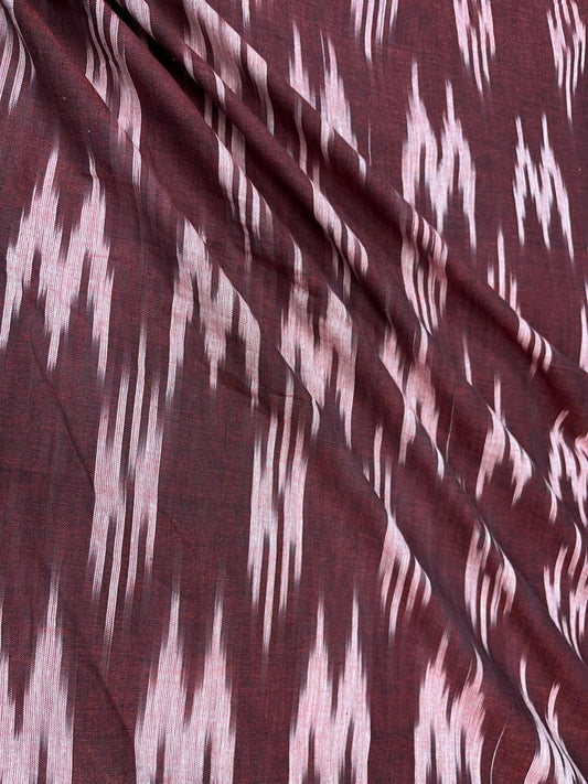 Burgundy Ikat Cotton Fabric