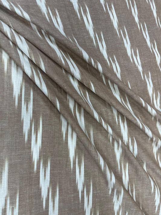 Taupe Ikat Cotton Fabric