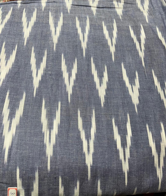 Slate Grey Ikat Cotton Fabric