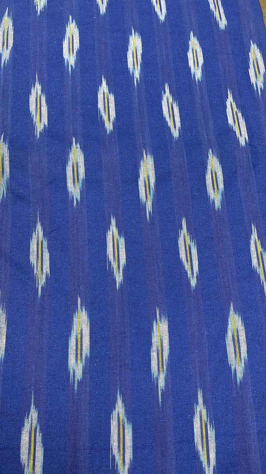 Royal Blue Ikat Cotton Fabric