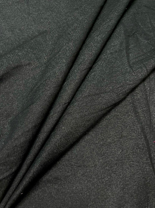 Classic Black Denim Fabric (Plain Solid)