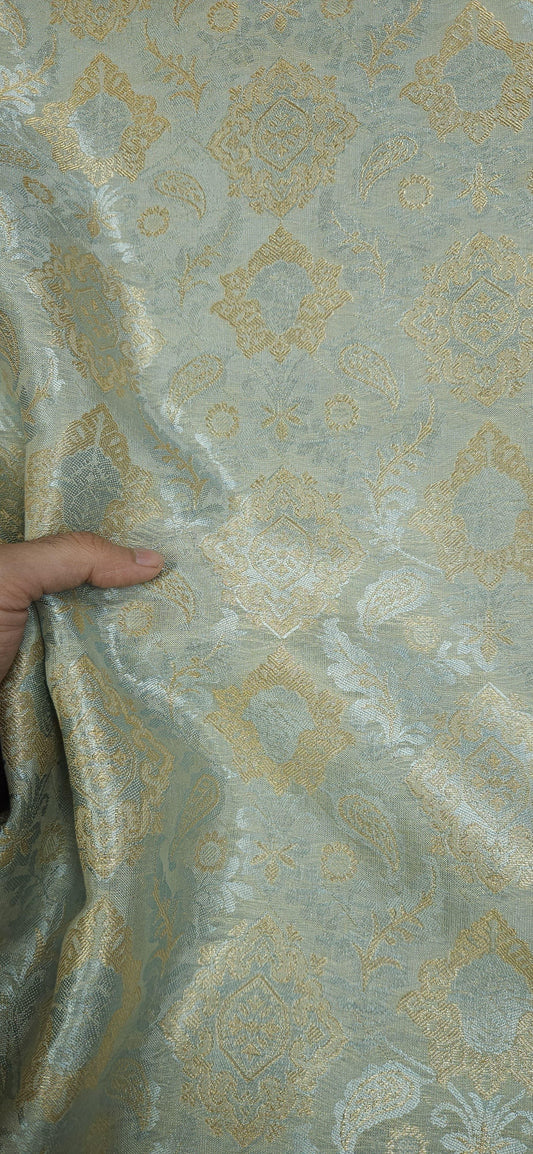Pastel Green Royal Brocket Suit Material