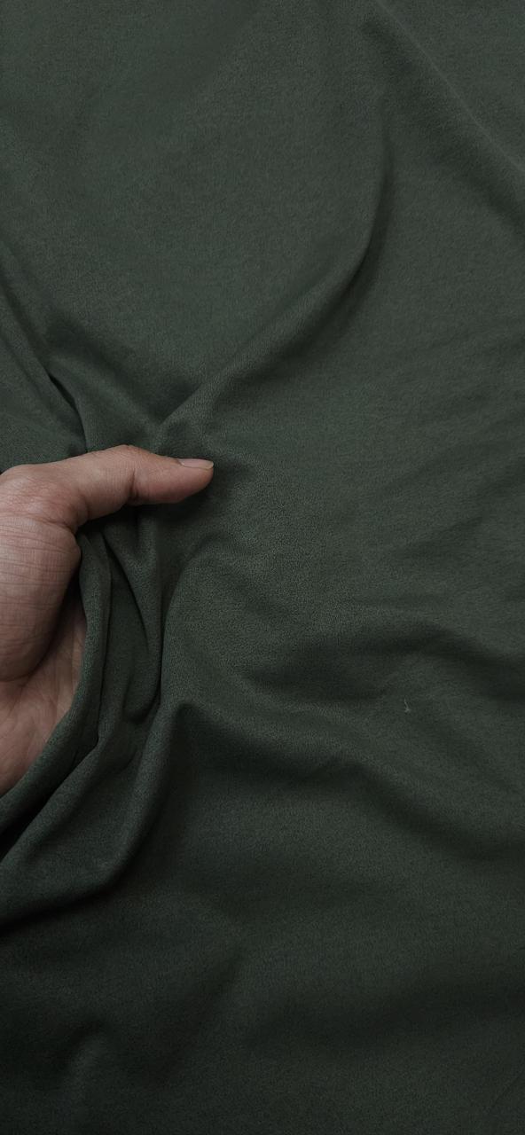 Olive Green Plain Suede Colour Fabric