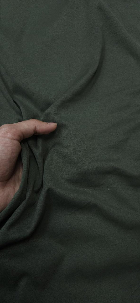 Olive Green Plain Suede Colour Fabric