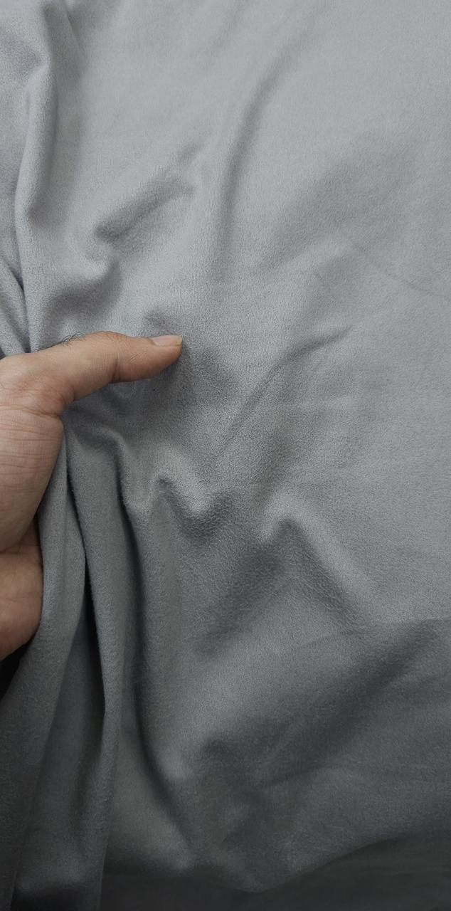 Light Grey Plain Suede Colour Fabric