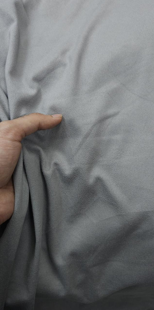 Light Grey Plain Suede Colour Fabric
