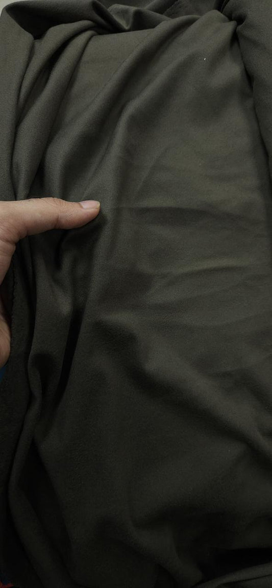Dark Moss Green Plain Suede Colour Fabric