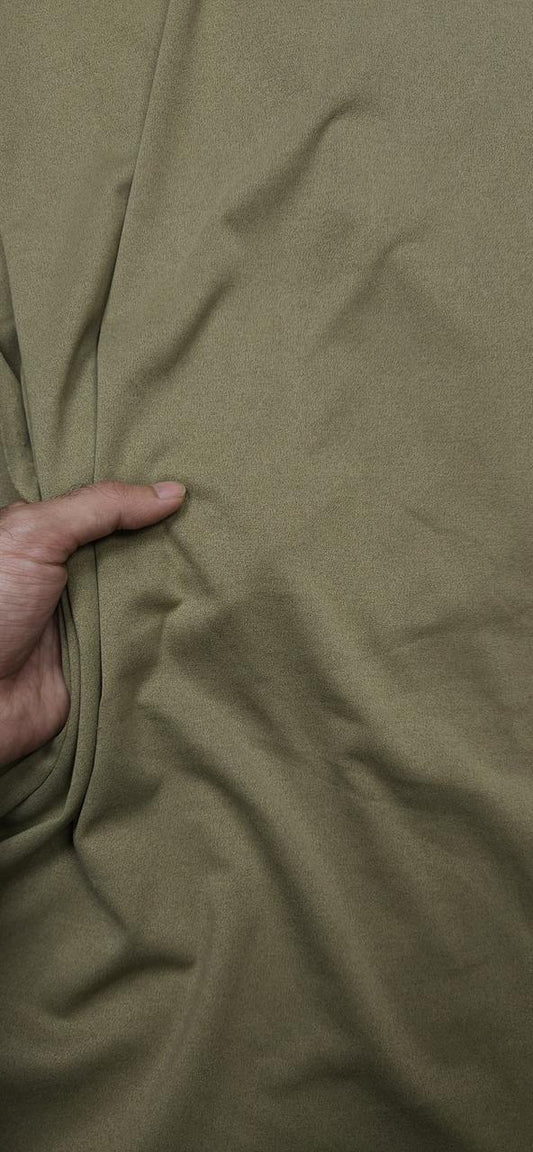 Khaki Plain Suede Colour Fabric
