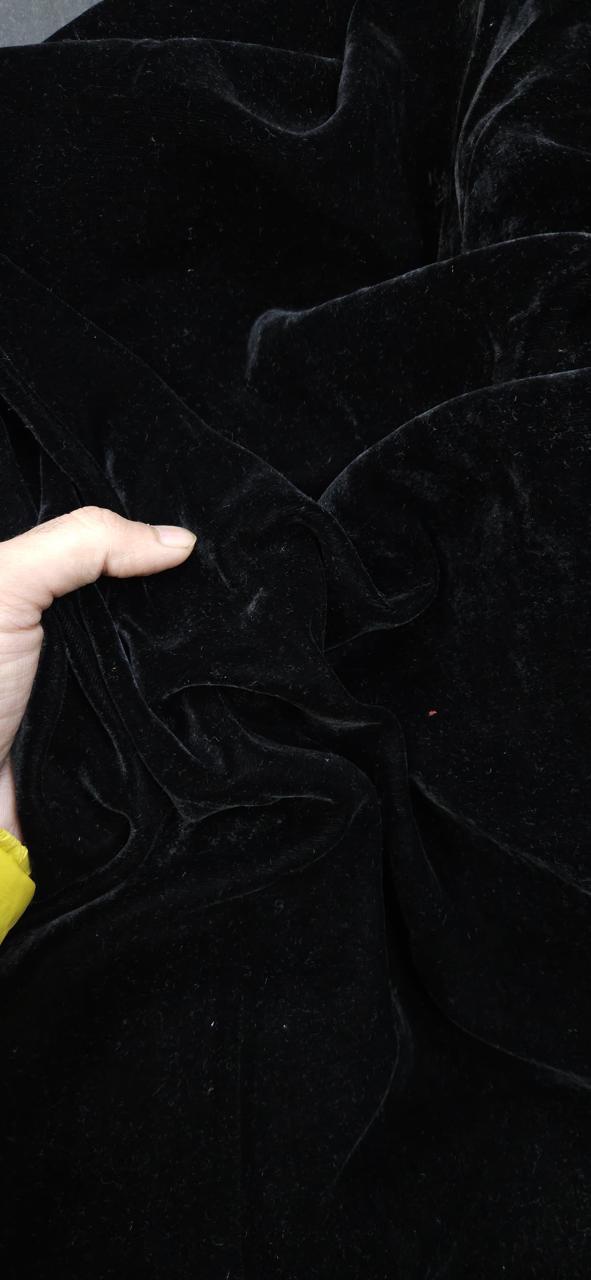 Classic Black Velvet Feel Soft Micro Velvet Fabric