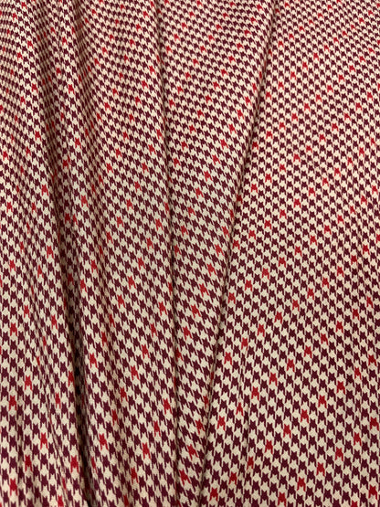 Wine Houndstooth Classic Rayon Fabric