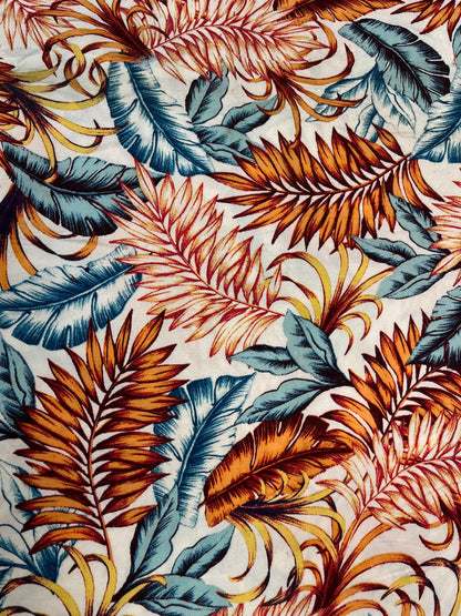 Tropical Leaf Print Rayon Fabric