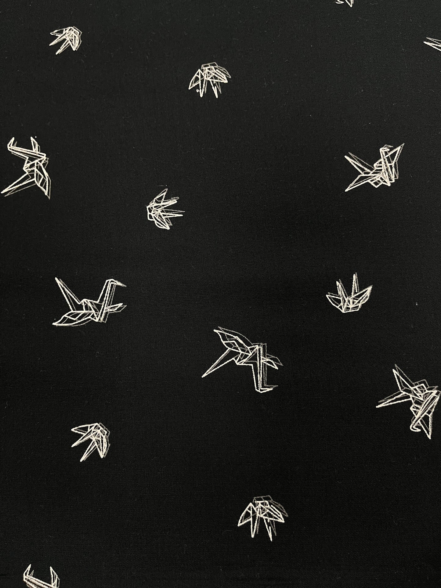 Black Origami Bird Print Premium Rayon