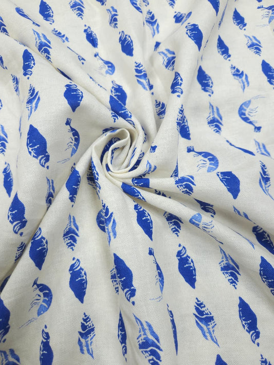 Marine shell 100% pure linen Fabric