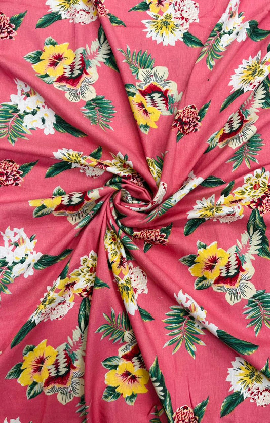 Rose Floral Printed Linen