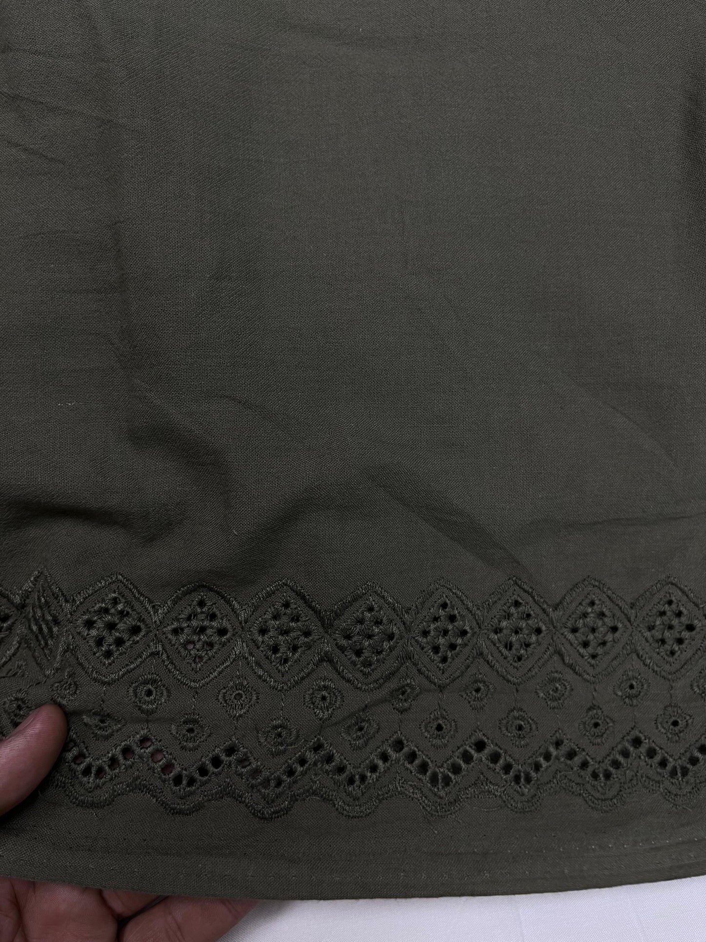 Black & White Ikat Cotton Suit Set with Black Chikan Border Bottom Fabric