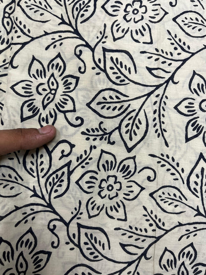 Premium Ikat Cotton Suit Set Fabric with Floral Bottom Print