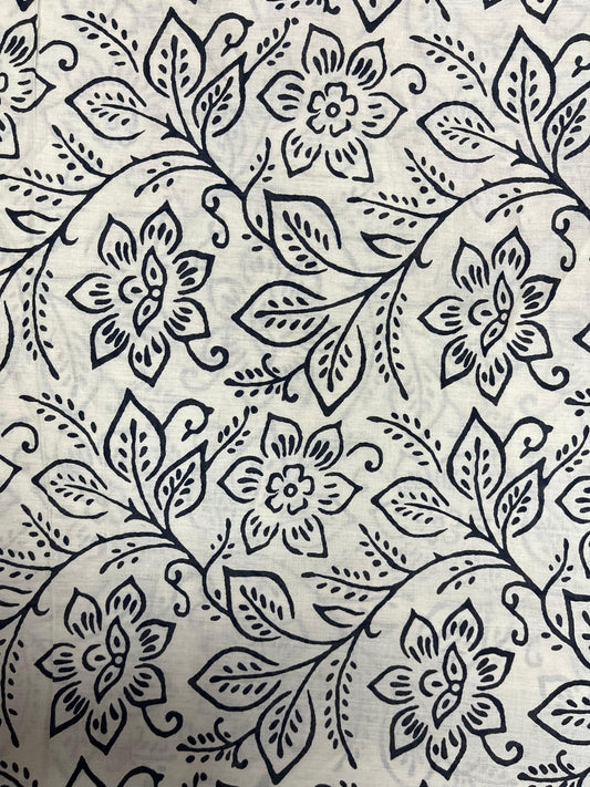 Premium Ikat Cotton Suit Set Fabric with Floral Bottom Print