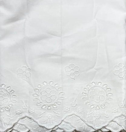 Rani Pink Buti Cotton Suit Set with White Chikan Border Bottom