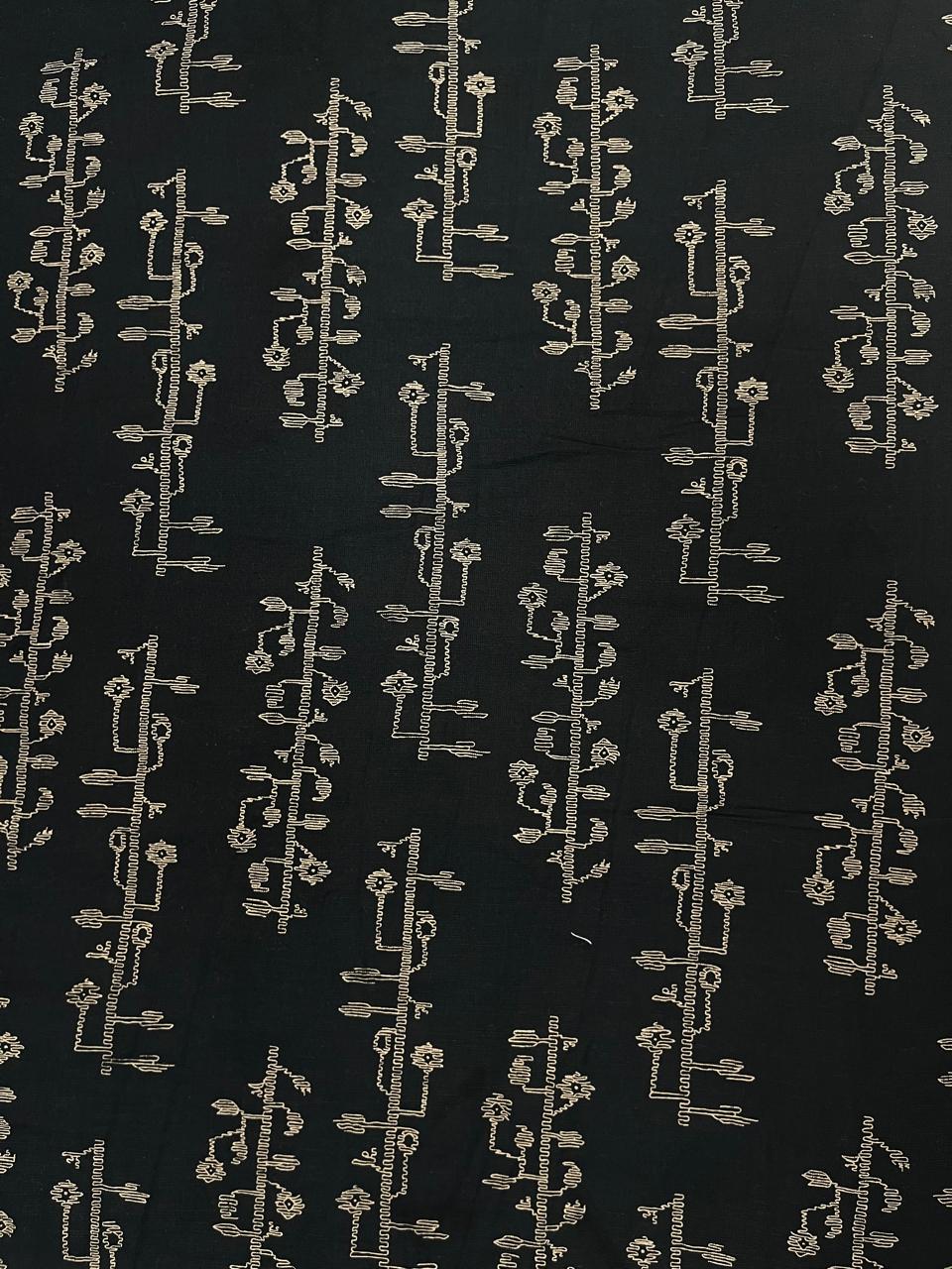 Midnight Tribal Rayon Print Fabric
