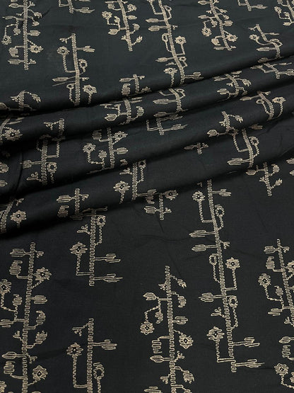 Midnight Tribal Rayon Print Fabric