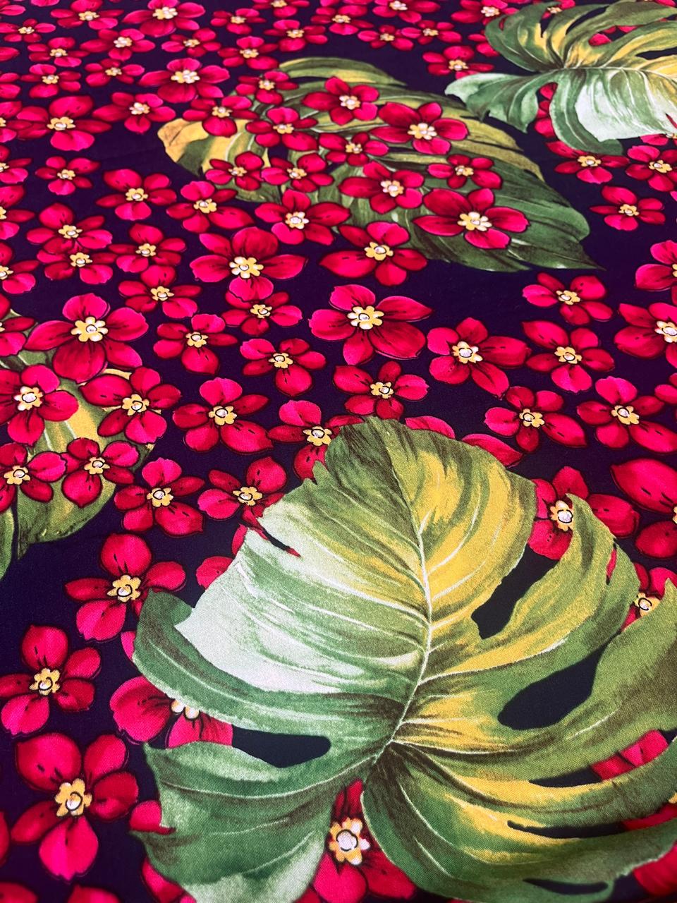 Tropical Blossom Rayon Print Fabric