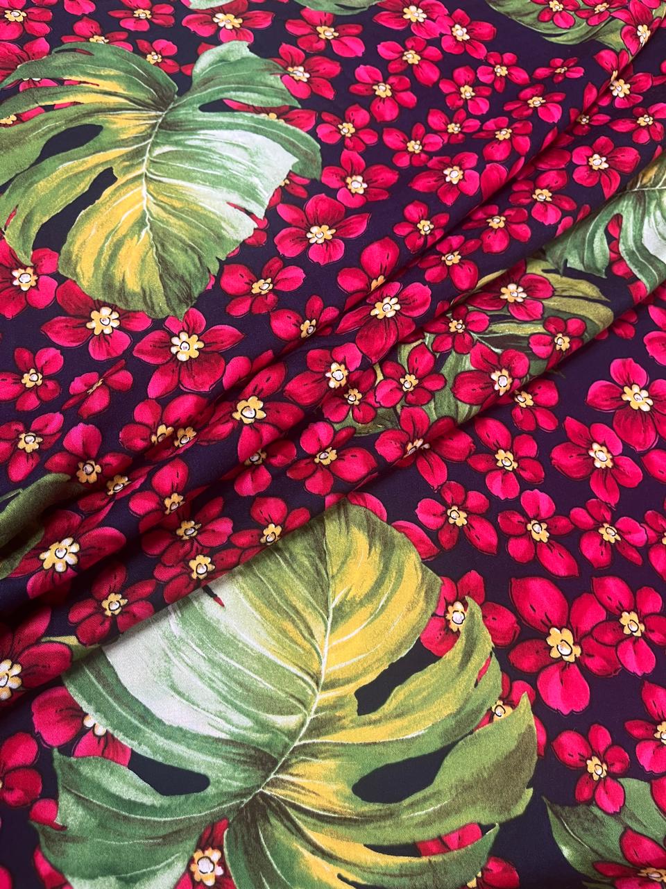 Tropical Blossom Rayon Print Fabric