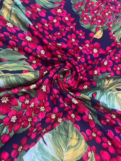 Tropical Blossom Rayon Print Fabric