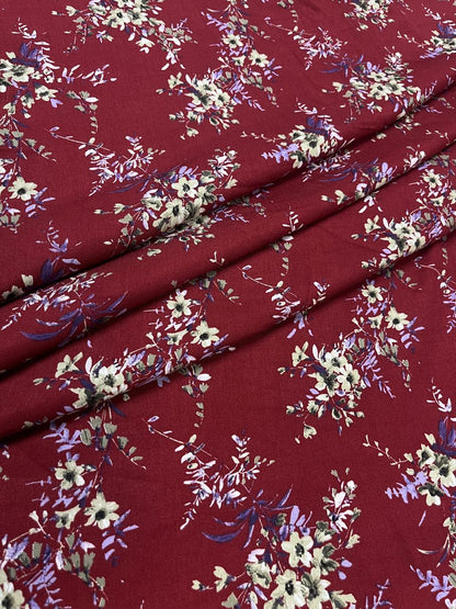 Autumn Blossom Rayon Print Fabric