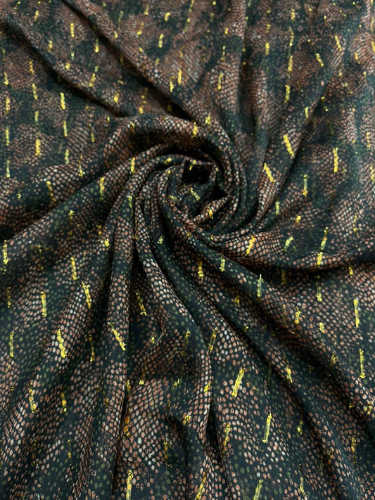 Golden Dots Poly Georgette Fabric – 60 Inch Width
