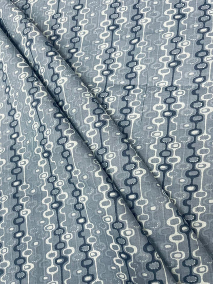 Premium Grey Floral Cotton Suit Set with Printed Mul Dupatta